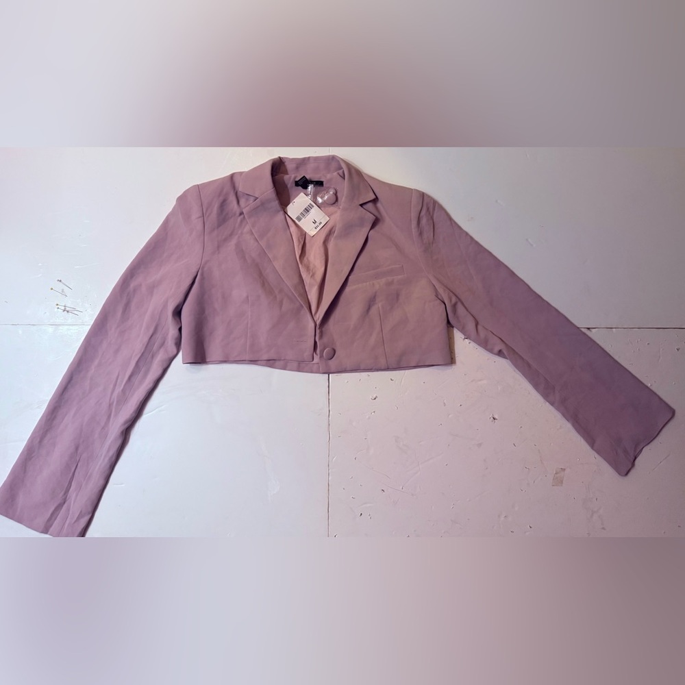 Forever 21 Pink Cropped Blazer Lightweight Suit Jacket